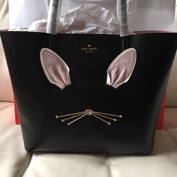 NWT KATE SPADE LEATHER HOP TO IT TOTE RABBIT BAG - Picture 3 of 8